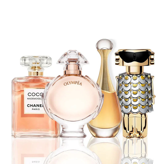 Sada 4 parfémů - Coco Chanel + Olympea + J'Adore + Fame 100ML.
